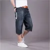 Venta al por mayor-Baggy Jeans Shorts Men Hip Hop 2016 Nueva moda Plus Size Skateboard Calf Length Shorts Envío gratis Tamaño grande 30-50