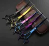 5 colors 7 inch professional hair cutting scissors pet hair scissors purple/black/gold/blue/colorful free shipping