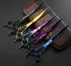 5 colors 7 inch professional hair cutting scissors pet hair scissors purple/black/gold/blue/colorful free shipping