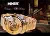 Vinnare 2021 Klassisk Transparent Design Mens Watch Top Märke Luxury Automatic Skeleton Male Wrist Watch Klocka Män Golden Watch