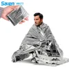 Camping Portable Emergency Blanket First Aid Survival Rescue Curtain Tält Verktyg Utomhus Vandring Kits Silver Golden 210 * 130cm 50g