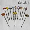 120mm Fashion Packet Mon Cartoon Metal Dabber glass bongs tool,water pipe, dab oil rigs smoking accessories grinder silicone jar dabber tool