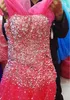 Tatlı 16 elbise karpuz boncuk payetler quinceanera elbise balo elbise kayışları vestido de festa dantelap uzun tül resmi balo gow5540925