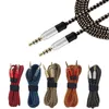 1.5M 5FT 3.5MM Male to male Aux Extension Auxiliary Fabric audio cable for samsung mp3