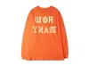 100% хлопок Kanye West The Life Of Pablo Collection Настоящие друзья Длинная футболка Оранжевый Мужчины Женщины Тройник Продажа