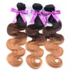 7A Irina Hair Products Brazilian Virgin Hair Ombre Body Wave Cheap 4 Bundles Ombre Unprocessed Brazilian Remy Human Hair Weave Ombre 1B/4/30