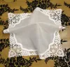 Textiles de maison Nouveaux bords en dentelle de style français 12PCS / lot 12 "x12" blanc 100% bordure en dentelle de coton fin Mouchoirs pour dames Meilleure qualité pour la mariée