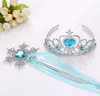 Sneeuwvlok Lint Wands Crown Set Fairy Wand Meisje Christmas Party Gem Sticks Magic Wands Krans Hoofdband Tiaras Princess Cos Props Kids Gift