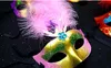 Maschera di luci a LED maschera di piume con luce Maschere per feste da ballo disegno colorato Maschera veneziana Maschere per travestimento di Halloween