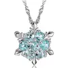 Free Shipping Luxury Pendant Jewelry Bridal Necklaces Charm Snowflake Crystal Silver Plated Necklace For ladies At The Wedding