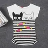 T-shirt in cotone da donna 2017 Vestiti da donna più venduti Moda Vintage Primavera Estate Manica corta Animal Printed Girls Cotton Tees femminili