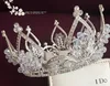 Vintage Silver Wedding Tiara Bridal Hair Crown pannband Tillbehör Kvinnor Hårband Headpiece7655632