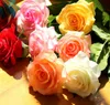 whole 15 colors Decor Rose Artificial Flowers Silk Flowers Real Touch Rose Wedding Bouquet Home Party Design Flowers bride bou6383110