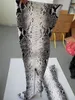 Sexy Brand Python Pattern Leather Pointed Toe Thigh High Boots Kim Women Snakeskin Lady High Heels Over Knee Long Booty Shoes Plus Size 42