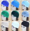 Nya 18 färger Unisex Indien Cap Women Turban Headwrap Hat Skullies Meanies Män Bandana Ears Protector Hårtillbehör