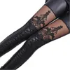 Großhandels-Neue Frauen-schwarze Kunstleder-Leggings-gotische Spitze-Hosen-reizvolle Frauen, die gebündelte Gamaschen-Dame Slim Capris PU-Leder-Hosen nähen