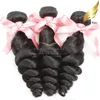 Wefts 3 Bundles Loose Wave Grade 9A Brazilian Real Unprocessed Human Hair Extensions For Black Women Natural Color Weft