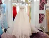 Luxury Crystals Beaded Wedding Dresses 2017 V Neck A Line Bridal Gowns Lace Up Back Sweep Train Wedding Dresses Custom Made