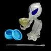 Combinazione G Spot Alien Bong Pipa ad acqua in vetro Tubi di fumo in vetro Gorgogliatori di vetro con vasetto e strumento in silicone Spedizione gratuita