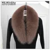 女性冬の自然なキツネの皮の襟の取り外し可能なキツネの毛皮の暖かいファッションの毛皮のショールFemalems.minshuのための毛皮の毛皮のスカーフ