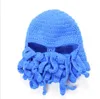 Unisex Octopus Beanie Squid Caps uomo Tentacolo Lana lavorata a maglia Maschera da sci Cappelli Mostro marino Berretto all'uncinetto Cthulhu Octopus Caps Maschera di Halloween