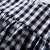 Ins Sell New Girl Long Sleeve Dress Baby Clothing Black White Plaid Cotton Tutu Princess Dress for Girls2719289