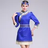 Mongolisches Tanzkostüm, Bühnenkleidung für Damen, elegante ethnische Kleidung, mongolische Roben, chinesische Volkstanzkleidung, weibliches Bühnenkostüm für Sänger