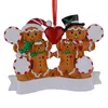 VTOP 도매 수지 진저 브레드 가족 4 개의 크리스마스 장식품 Red Apple과 함께 휴가를위한 개인화 된 선물로
