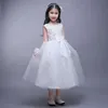 Scoop Neck Organza z koronki Cekiny Kwiat Girl Dresses 2016 Herbata Długość Pierwsza Komunia Suknie Dla Dziewczyn