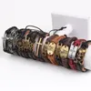 Band New Vintage Metal Leather Mens Womens Surfer Bracelet Cuff Wristband lots Mixed Style Alloy pendant Retro Jewelry Charm Bracelet