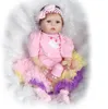 Lifelike 22 inch Cloth Body Soft Silicone Reborn Babies Doll Fashion Newborn Realistic Baby Toy Wearing Cute Clothes