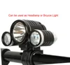 6000LUMEN Excellence 3T6 3X CREE XM-L T6R2 LED 4 모드 6000 루멘 자전거 라이트 헤드 램프 2 * 18650 배터리 + AC 충전기