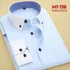 Herrenhemden Großhandel-Herbst 2021 Männer Feste Kleidung Langarm Patchwork Plaid Kragen Button-Up Business Casual Hemd1