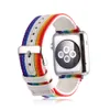 Wysokiej Jakości Rainbow Color Skórzany Pasek z pasmem adaptera do zespołu Apple Watch Band 38mm 42mm dla Iwatch Series1 2 3 Band