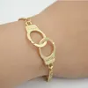 Fashion Freedom Handcuff charm Bracelets Silver Gold Hand Cuff Chain Bangle wristband Jewelry for Women Men