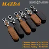 MAZDA CX-5 / AXELA / 2/3/5 Brelok Skórzany Skórzany Key Holder Pokrywa Inteligentne Pilot Alloy Alloy Breloczek Key Blue Rings