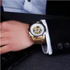 Vinnare Toppmärke Luxury Gold Mens Watch Men Male Casual Klockor Full Stål Automatisk Mekanisk Klocka Sport Militärklockor