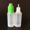 PE plastik damlalık şişeleri 15ml çocuk geçirmez kapaklar uzun ince uçlar sıvı 15 ml
