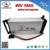 Gratis frakt 60V 18Ah elektrisk cykelbatteri laddningsbart litiumbatteri med aluminiumväska BMS laddare Partihandel och detaljhandel