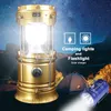 Sollampor Portable Outdoor LED Camping Lantern Solar Lights Fällbar Ljus Utomhus Camping Vandring Super Bright LED Light