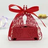 100pcs Laser Cut Hollow Peacock Candy Box Chocolates Boxes With Ribbon For Wedding Party Baby Shower Favor Gift