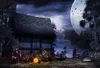 Freeshipping Gece Fotoğraf Arka Plan Cadılar Bayramı Eski Ev Ay Resim Arka Planında Mutlu Kabak Çocuk Fotoğrafçılığı Zemin