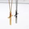 2 color Silver gold choose Fashion Punk Hip-Hop Style stainless steel Cross pendant necklace free with chain 24 inch for Men woemn