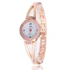 Elegante strass quartz ketting armband horloges vrouwen stalen band rose vergulde ronde wijzerplaat mode dames polshorloge groothandel