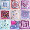 More 100 Colors Work Uniforms Imitation Small Silk Scarves 50cm Tasteful Women Printing Pattern Square Scarf Stain Towel