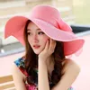 자외선 태양 모자 큰 여드름 밀짚 모자 조수락 축소 태양 모자 여성 여름 태양 해변 모자의 한국어 버전