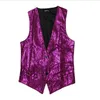 Fall-Man Vest Stage Bar Service Bright Cover Cardigan Gilet Performance Show Sans Manches Sequin Avec Ceinture Formelle Hommes Gilets