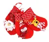 500 sztuk / partia Darmowa Wysyłka New Arrival Santa Claus Christmas Stockings Prezenty Świeczki Posiadacze Choinki Dekoracje