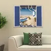 Новая мода 3D печатные окна морской пейзаж стены стикеры декор спальня houseroom наклейки украшения дома Эко-ПВХ безопасный материал