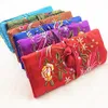 Geborduurde bloem vogels satijn stof sieraden roll-up reistas tas trekkoord dames make-up tas rits draagbare cosmetische opbergtas 10pcs / lot